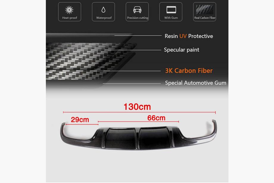 Mercedes C-class W204 2007-2015 Difusor Trasero de Parachoques V3 para AMG SD 2008-2011 Carbono Foto 5