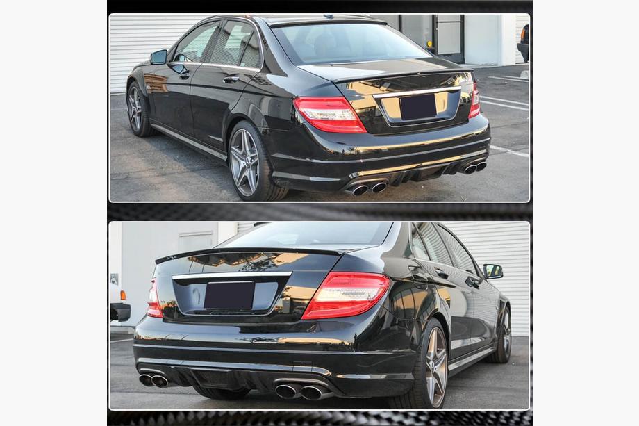 Mercedes C-class W204 2007-2015 Difusor de Parachoques Trasero V4 (para AMG SD 2008-2011, Carbono) Foto 4
