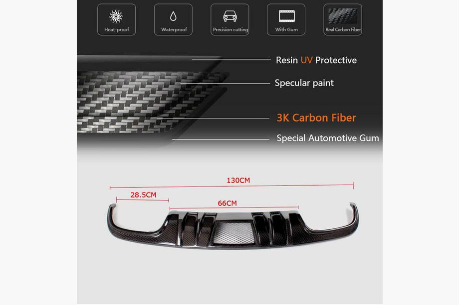 Mercedes C-class W204 2007-2015 Difusor de Parachoques Trasero V4 (para AMG SD 2008-2011, Carbono) Foto 5