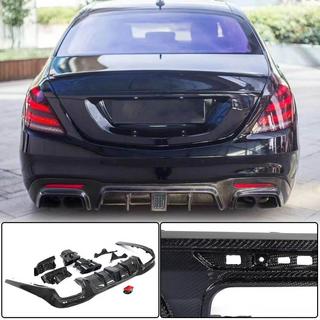 Difusor trasero con salidas de escape (para S63/S65 AMG 2018-2021, Carbono) foto 1