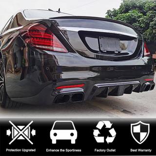 Difusor trasero con salidas de escape (para S63/S65 AMG 2018-2021, Carbono) foto 2