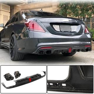Difusor trasero con salidas de escape (para S63 AMG 2014-2017, Carbono) foto 1