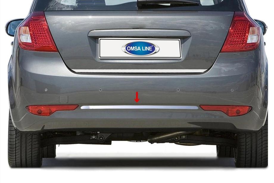 Kia Ceed 2007-2012 Protector de parachoques trasero de acero inoxidable OmsaLine (2009-2012, HB) Image