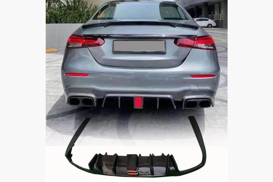 Mercedes E-class W213 2016-2023 Difusor trasero para parachoques E63 AMG 2020-2023, Carbono Foto 6