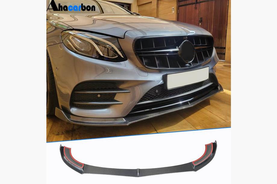 Mercedes E-class W213 2016-2023 Lip Frontal V1 para AMG-Line / E43 AMG 2016-2019, Carbono Foto 1