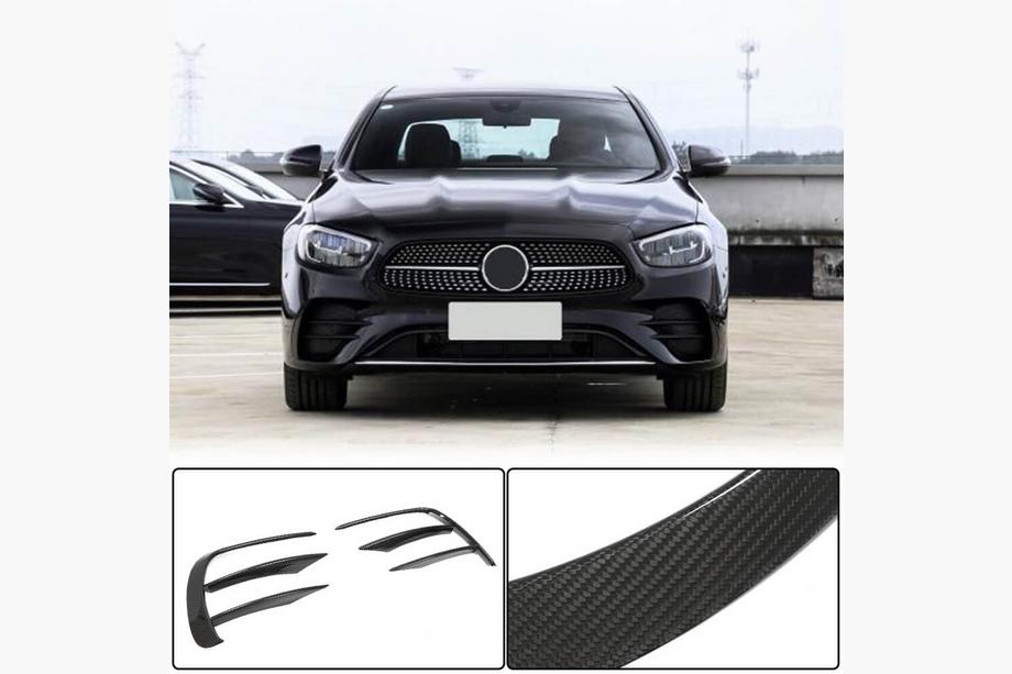 Mercedes E-class W213 2016-2023 Extensiones de parachoques delantero (para AMG-Line 2020+, Carbono Seco) Foto 8