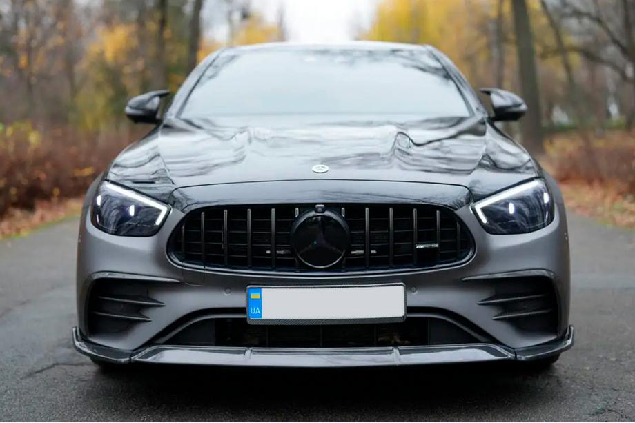 Mercedes E-class W213 2016-2023 Extensiones de parachoques delantero (para AMG-Line 2020+, Carbono Seco) Foto 5