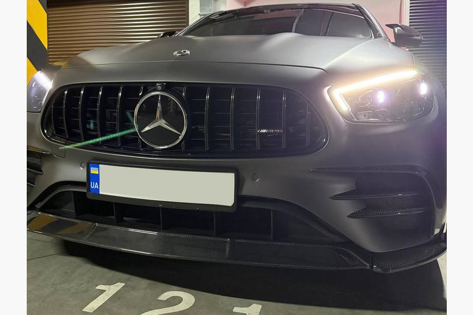 Mercedes E-class W213 2016-2023 Extensiones de parachoques delantero (para AMG-Line 2020+, Carbono Seco) Foto 12