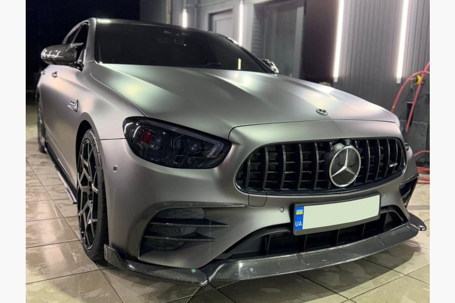 Mercedes E-class W213 2016-2023 Extensiones de parachoques delantero (para AMG-Line 2020+, Carbono Seco) Foto 7
