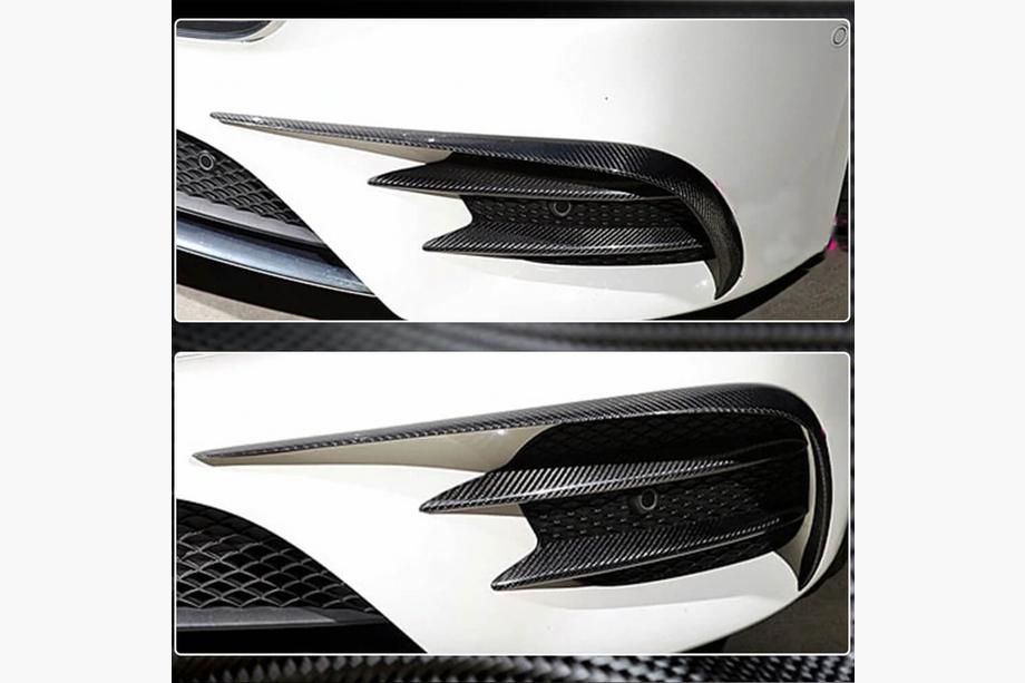 Mercedes E-class W213 2016-2023 Cubiertas de Parachoques Delantero de Carbono (para AMG-Line/E43 AMG 2016-2019) Foto 4