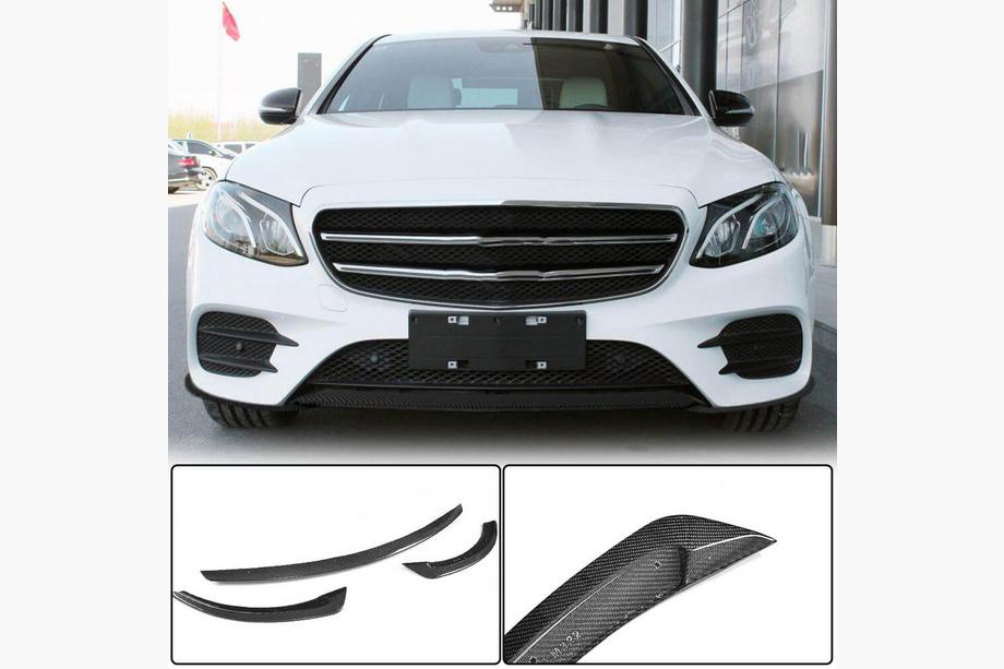 Mercedes E-class W213 2016-2023 Labio Delantero V2 para AMG-Line / E43 AMG 2016-2019, Carbono Foto 1