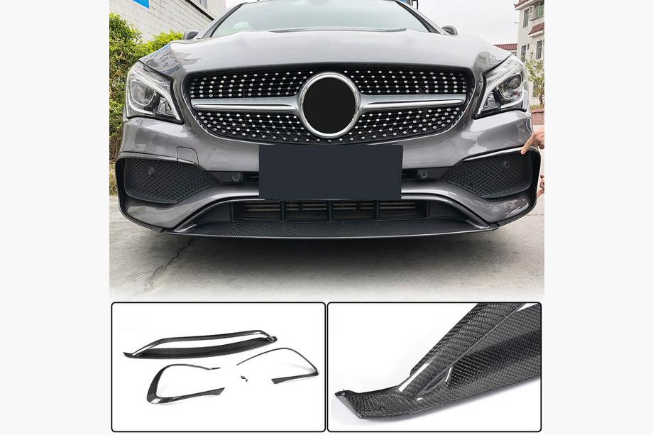 Mercedes CLA C117 2013-2019 Splitter delantero de parachoques (para AMG-Line SD 2017-2019, Carbono) Image