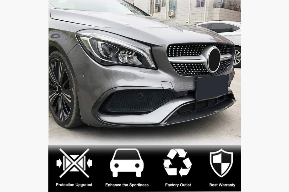 Mercedes CLA C117 2013-2019 Splitter delantero de parachoques (para AMG-Line SD 2017-2019, Carbono) Foto 3