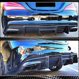 Difusor trasero de parachoques V1 para AMG-Line / CLA45 AMG, Carbono foto 4