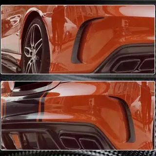 Cubiertas de Parachoques Trasero V1 (para AMG-Line / CLA45 AMG SD, Carbono) foto 4
