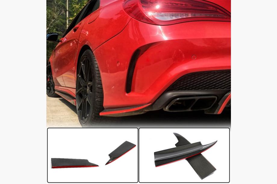 Mercedes CLA C117 2013-2019 Cubiertas de Parachoques Trasero V2 (para AMG-Line / CLA45 AMG SD, Carbono) Foto 1
