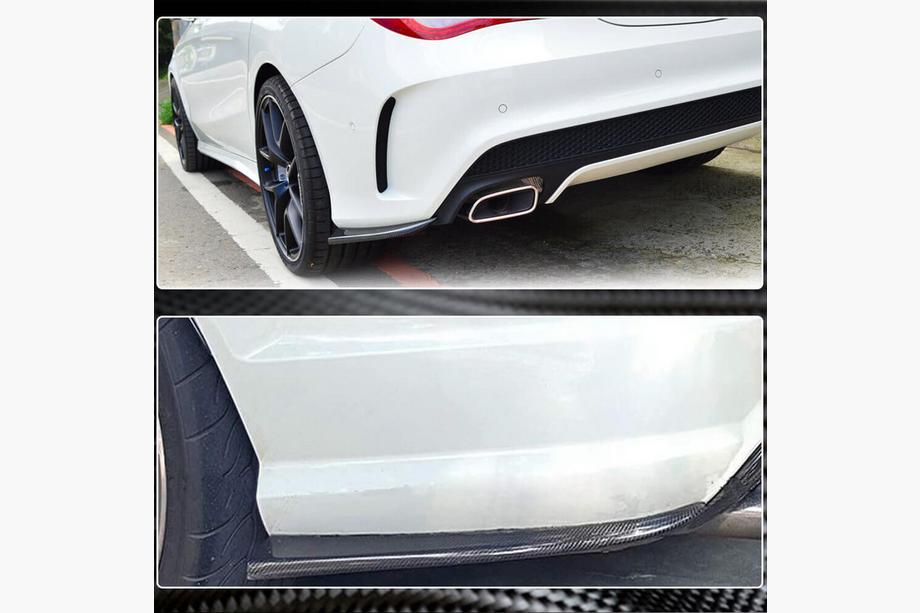 Mercedes CLA C117 2013-2019 Cubiertas de Parachoques Trasero V2 (para AMG-Line / CLA45 AMG SD, Carbono) Foto 4