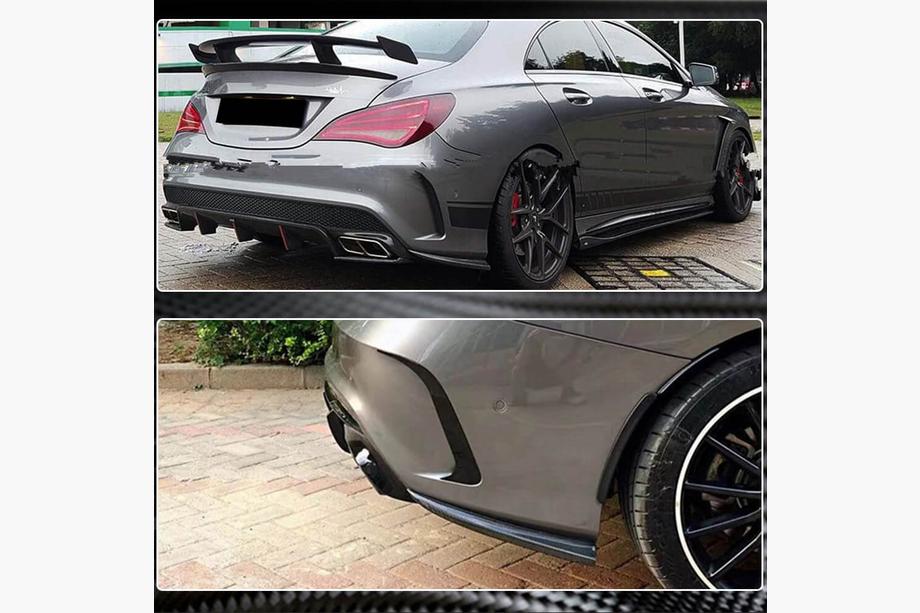 Mercedes CLA C117 2013-2019 Cubiertas de Parachoques Trasero V2 (para AMG-Line / CLA45 AMG SD, Carbono) Foto 5