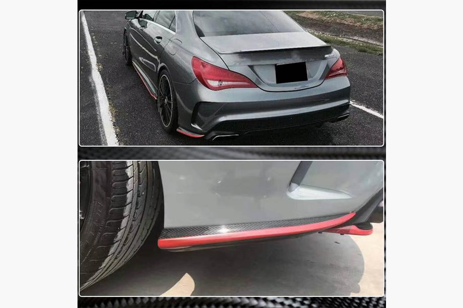 Mercedes CLA C117 2013-2019 Cubiertas de Parachoques Trasero V2 (para AMG-Line / CLA45 AMG SD, Carbono) Foto 9