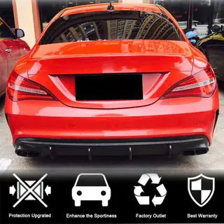 Difusor trasero de parachoques para AMG-Line / CLA45 AMG 2017-2019, Carbono foto 2