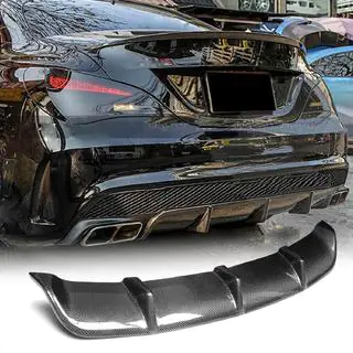 Difusor Trasero de Parachoques V2 (para AMG-Line / CLA45 AMG 2013-2016, Carbono) foto 2