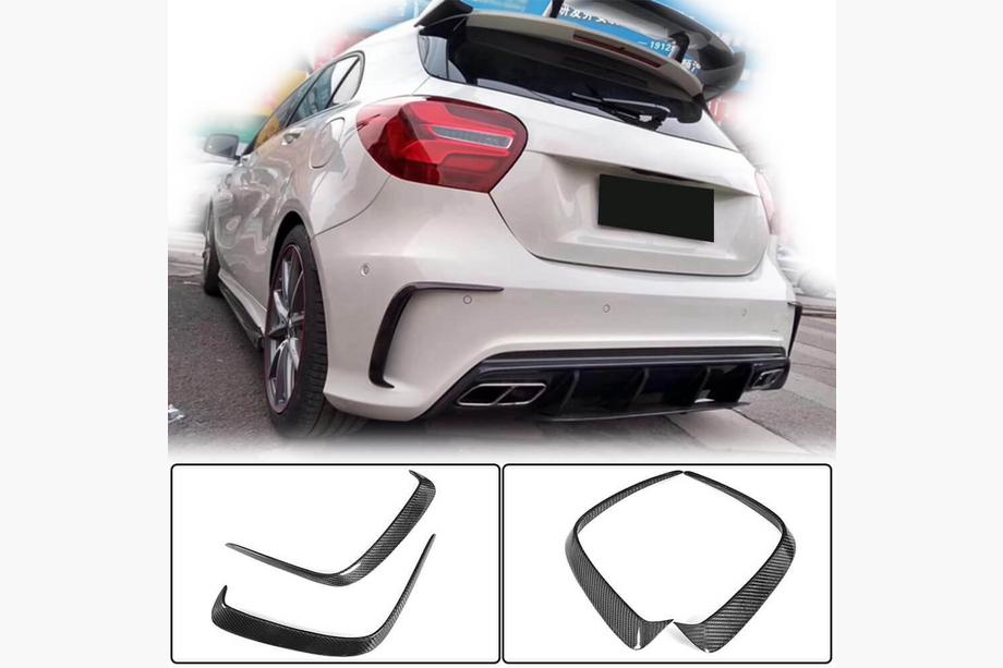 Mercedes A-class W176 2012-2018 Cubierta de parachoques trasero (para AMG-Line HB, Carbono) Image
