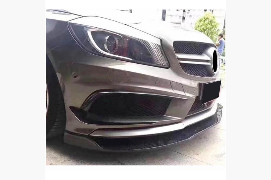 Mercedes A-class W176 2012-2018 Labio Frontal V1 para AMG-Line / A45 AMG HB 2013-2015, Carbono Foto 3