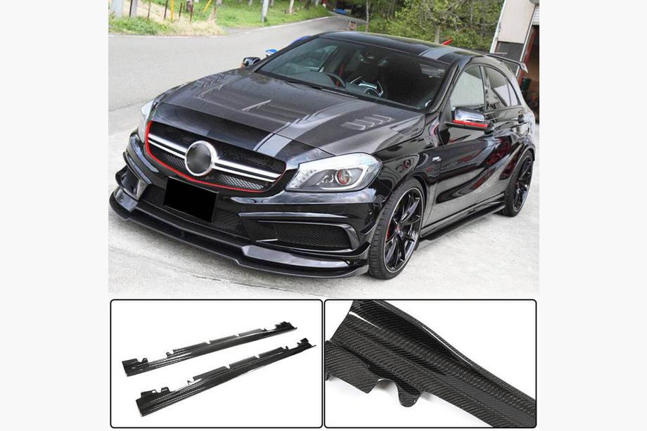 Mercedes A-class W176 2012-2018 Faldones Laterales V4 (Carbono) Image