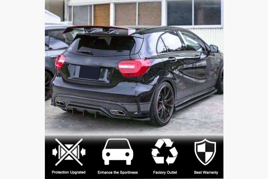 Mercedes A-class W176 2012-2018 Difusor Trasero de Parachoques V2 (para AMG-Line / A45 AMG HB) Foto 2