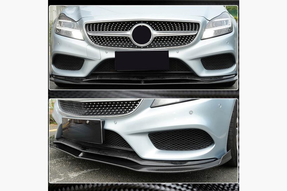Mercedes CLS C218 2011-2018 Alerón Lip para parachoques delantero (para Base SD 2015-2018, Carbono) Foto 3