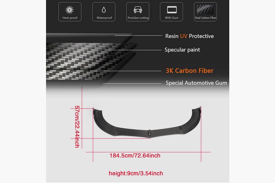 Mercedes CLS C218 2011-2018 Alerón Lip para parachoques delantero (para Base SD 2015-2018, Carbono) Foto 5