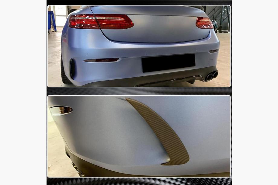 Mercedes E-class coupe C238 2016-2024 Cubiertas de Parachoques Trasero (para AMG-Line 2017-2019, Carbono) Foto 3