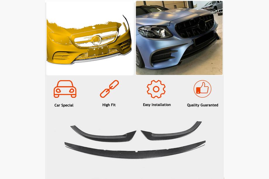 Mercedes E-class coupe C238 2016-2024 Lip delantero para parachoques AMG-Line 2017-2019 Carbono Foto 2
