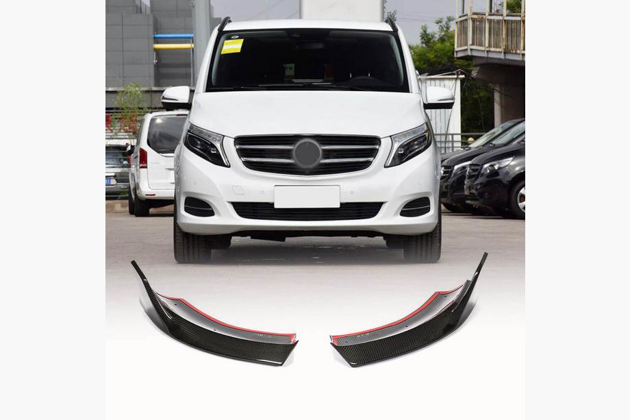 Mercedes Vito/V-class W447 2014- Aletas para parachoques delantero (para V Class 2014-2019, Carbono) Foto 1