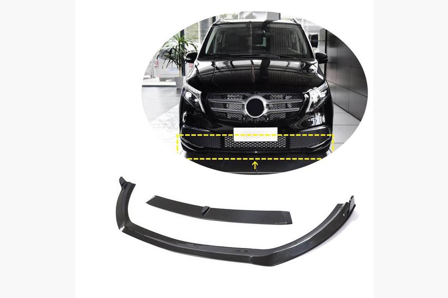 Mercedes Vito/V-class W447 2014- Extensión labio parachoques delantero (2020+, Carbono seco) Foto 1