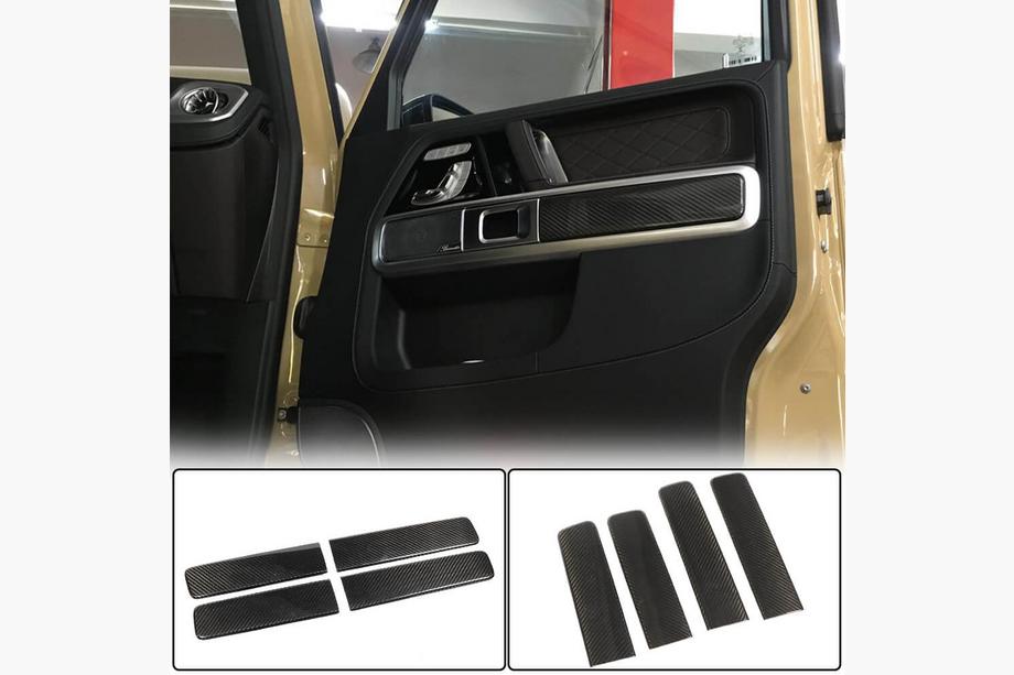 Mercedes G class W463 2018-2024 Cubiertas de molduras interiores de puertas (Dry Carbon) Foto 1