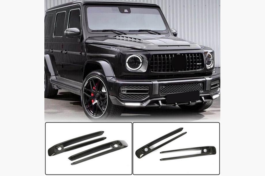 Mercedes G class W463 2018-2024 Cubiertas de faros antiniebla de carbono (para G63 AMG) Foto 1