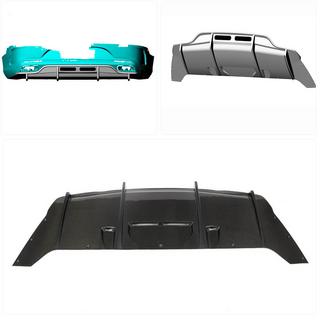 Difusor trasero de parachoques para AMG-Line 2015-2018, Carbono foto 2