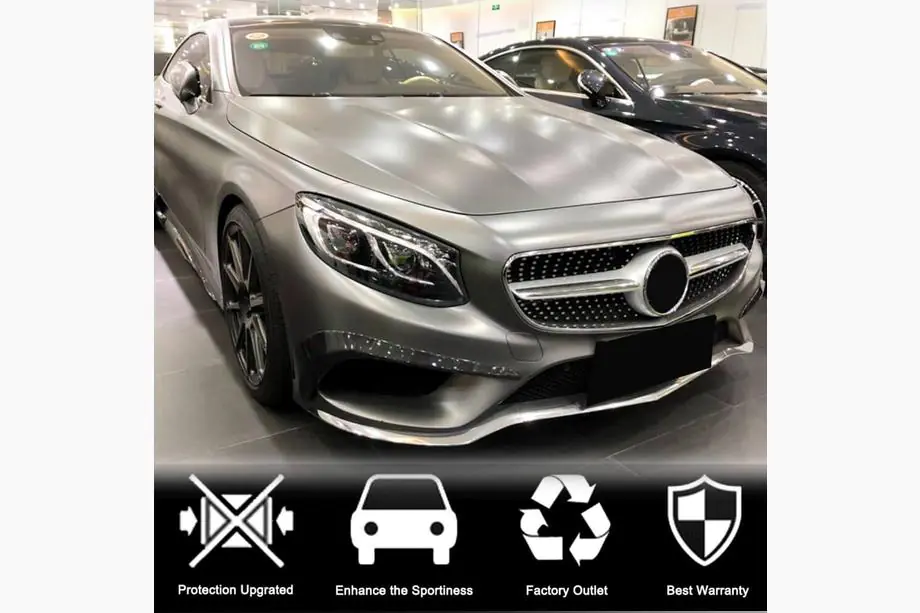 Mercedes S-class C217 Coupe 2014-2020 Inserciones para parachoques delantero (para AMG-Line 2015-2018, Carbono) Foto 3