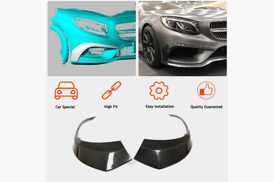Mercedes S-class C217 Coupe 2014-2020 Cubiertas de Parachoques Delantero de Carbono (para AMG-Line 2015-2018) Foto 3