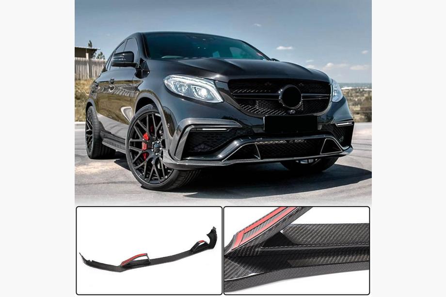 Mercedes GLE coupe C292 2015-2019 Extensiones de labio de parachoques delantero (para GLE63 AMG, Plástico) Foto 1