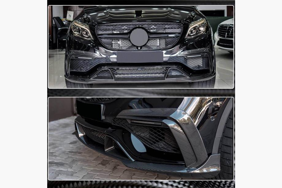 Mercedes GLE coupe C292 2015-2019 Extensiones de labio de parachoques delantero (para GLE63 AMG, Plástico) Foto 4