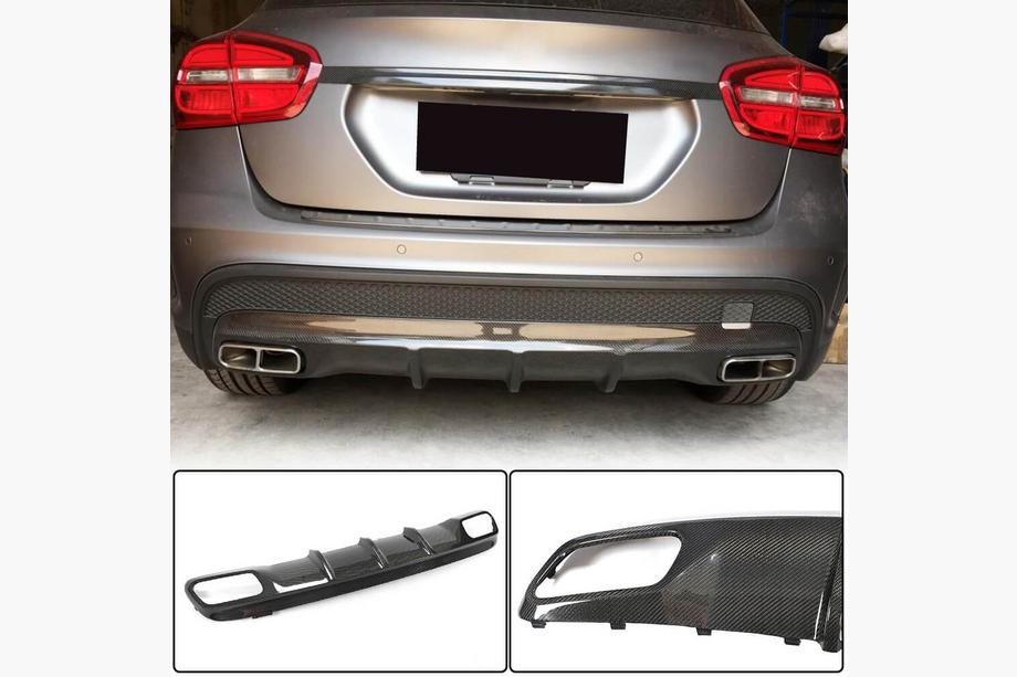 Mercedes GLA X156 2014-2019 Difusor trasero de parachoques para GLA45 AMG, Carbono Image