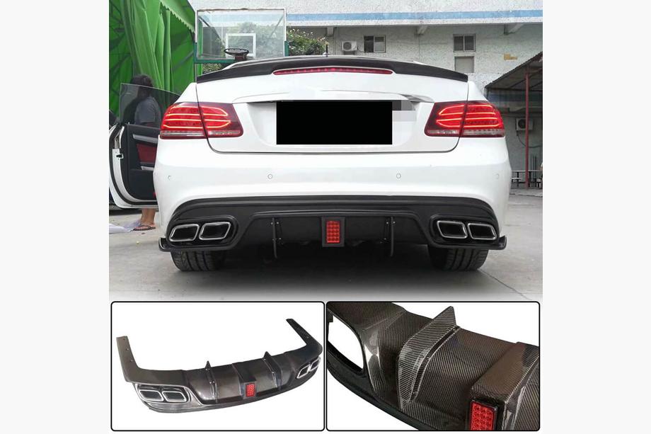 Mercedes E-class coupe C207 2010-2017 Difusor trasero de parachoques para AMG-Line 2014-2016, Carbono Foto 1