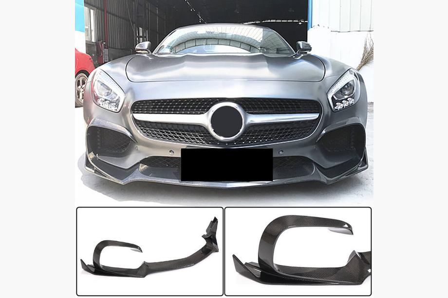Mercedes AMG GT C190/R190 2014-2022 Labio delantero parachoques (para 2015-2017, Carbono) Image