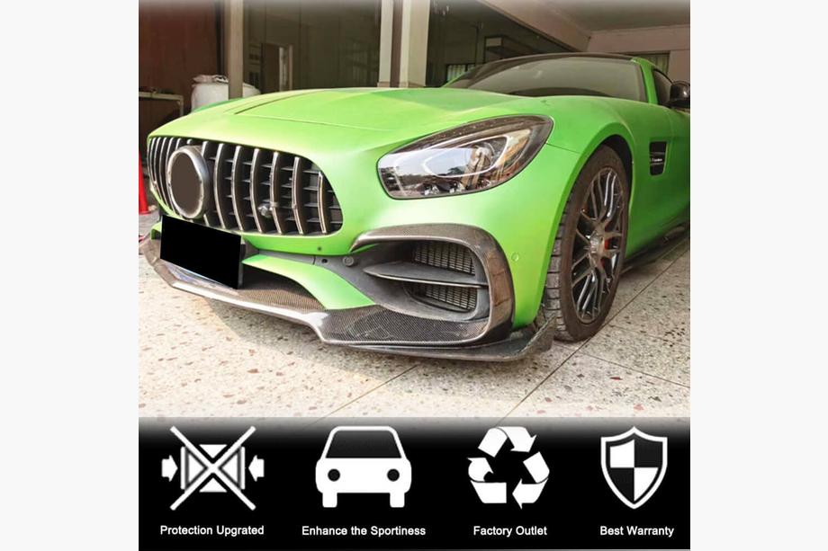 Mercedes AMG GT C190/R190 2014-2022 Labio delantero parachoques (para 2015-2017, Carbono) Foto 2
