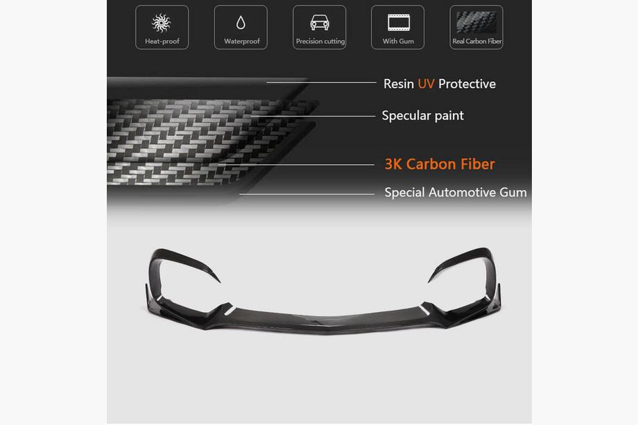 Mercedes AMG GT C190/R190 2014-2022 Labio delantero parachoques (para 2015-2017, Carbono) Foto 5