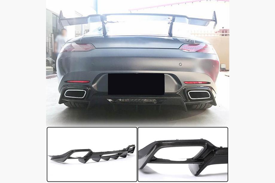 Mercedes AMG GT C190/R190 2014-2022 Difusor de parachoques trasero (para 2015-2017, Carbono) Image