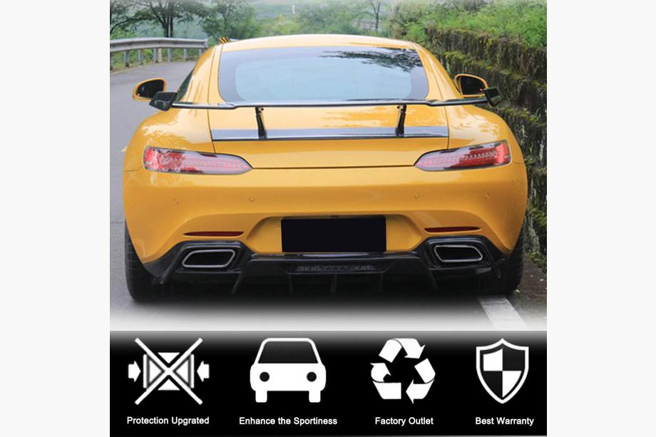 Mercedes AMG GT C190/R190 2014-2022 Difusor de parachoques trasero (para 2015-2017, Carbono) Foto 2