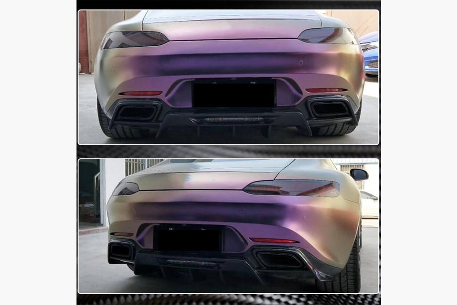 Mercedes AMG GT C190/R190 2014-2022 Difusor de parachoques trasero (para 2015-2017, Carbono) Foto 4